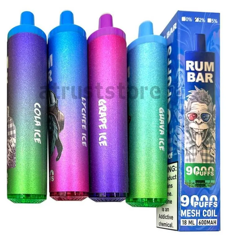 E Cigarettes Original 100 Rum Bar 9000 Puffs 650mah 18ml Prefilled