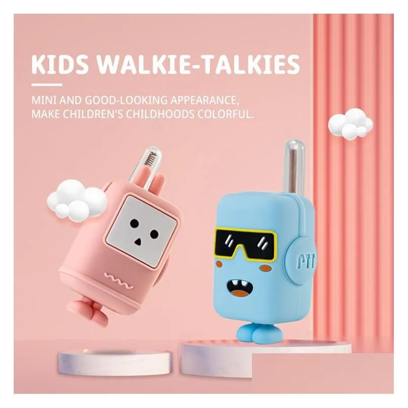 Toy Walkie Talkies Interphone Jouets Enfants Talkie Walkie Microphone Antenne sans fil avec lampe de poche Ensemble de 2 pour cadeau Drop Delivery Jouets Dhquq