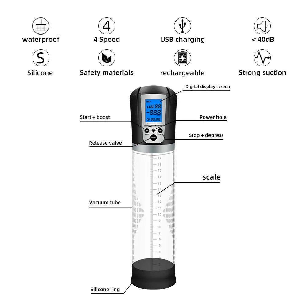 Pump Toys Vacuum Enlarger For Men Adults Electric Automatic Male Masturbator Increase Enlargement Sex Toy 1125_voghion.com