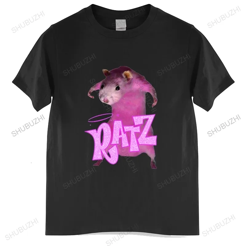 T-shirts pour hommes été dames T-shirt Harajuku rétro haut court à manches courtes coton RATZ lettre Anime imprimé Y2k Kawaii 230404