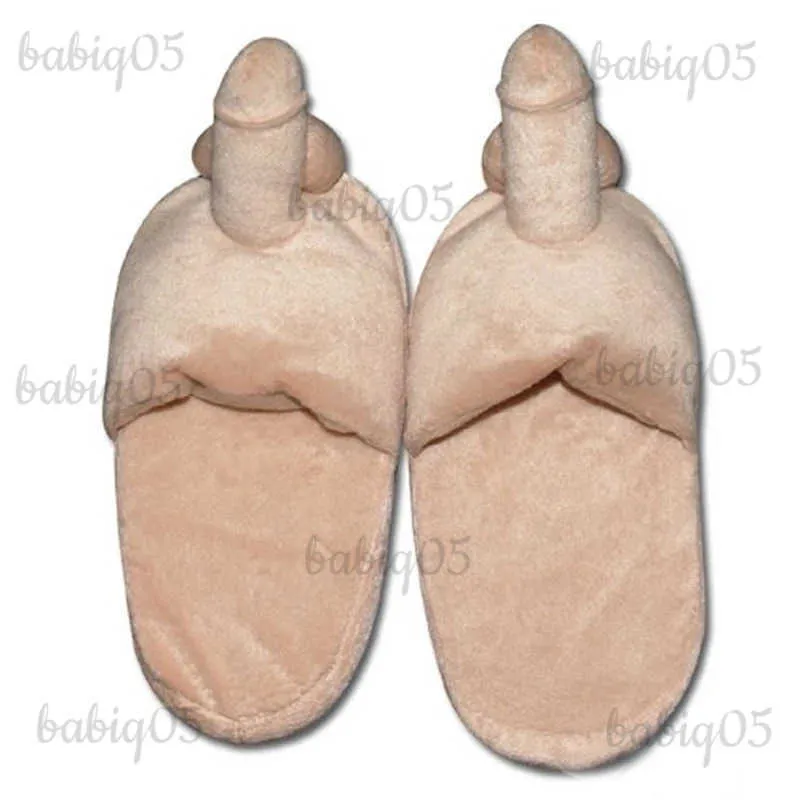 Toys Sex Clothing Winter Creative Fun Bronzing Penis Breast Home Funny Slippers Women Shoes T231104