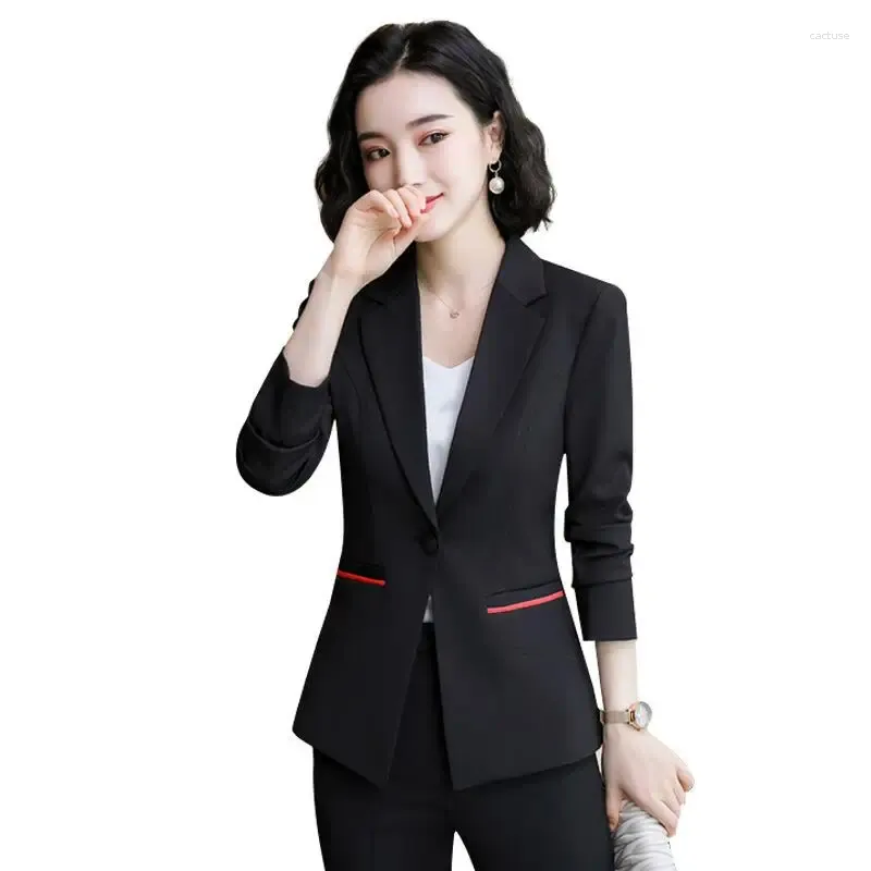 Costumes pour femmes printemps à manches longues costume femmes Blazer 2023 blazers occasionnels court mince automne manteau femme veste noir OAIRED