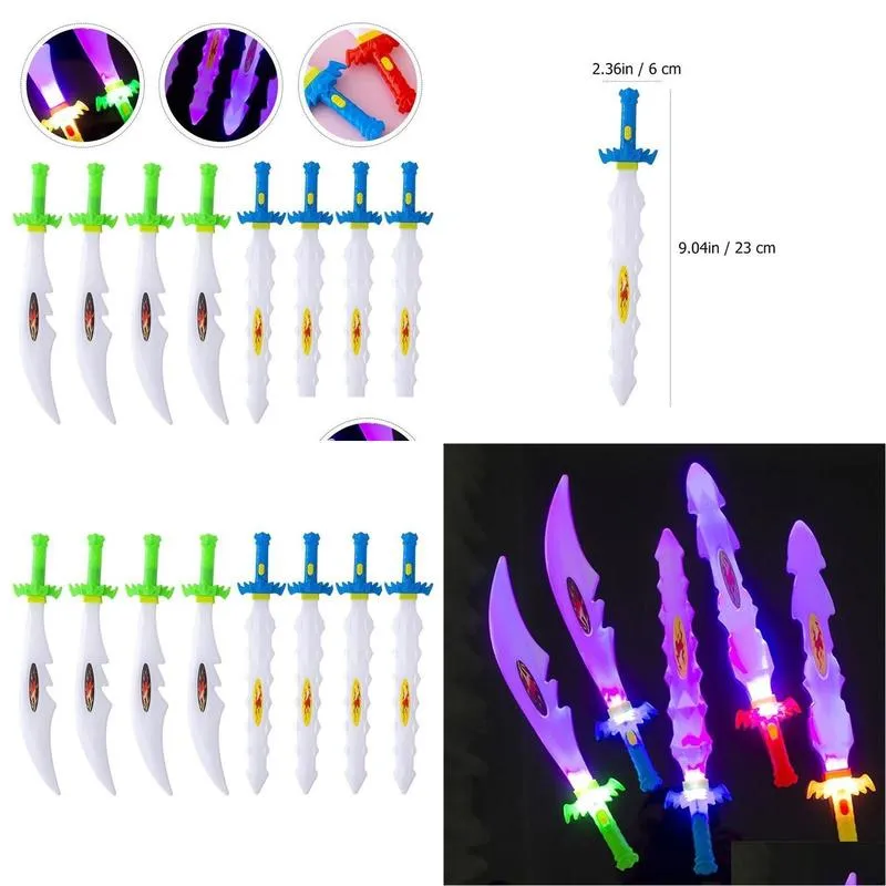 led swords/guns 8 pcs luminous swords toys kids light up flashing wands led sticks party plaything prop cosplay boy toy outdoor fun