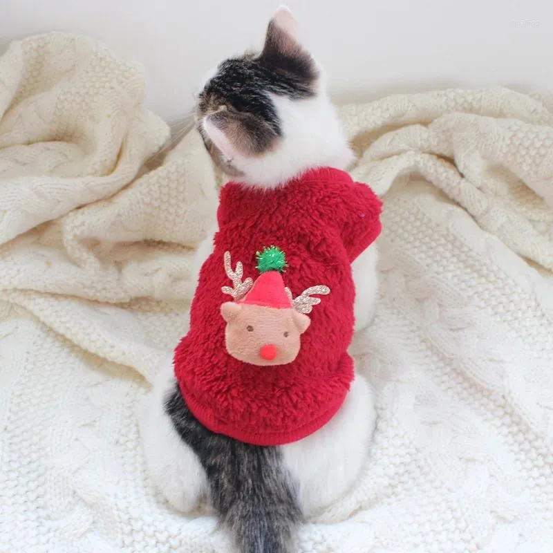 Abbigliamento per cani Simpatico Babbo Natale 3D Piccoli vestiti Cappotto invernale caldo Cappotto in pile di cotone Abbigliamento per cuccioli Chihuahua