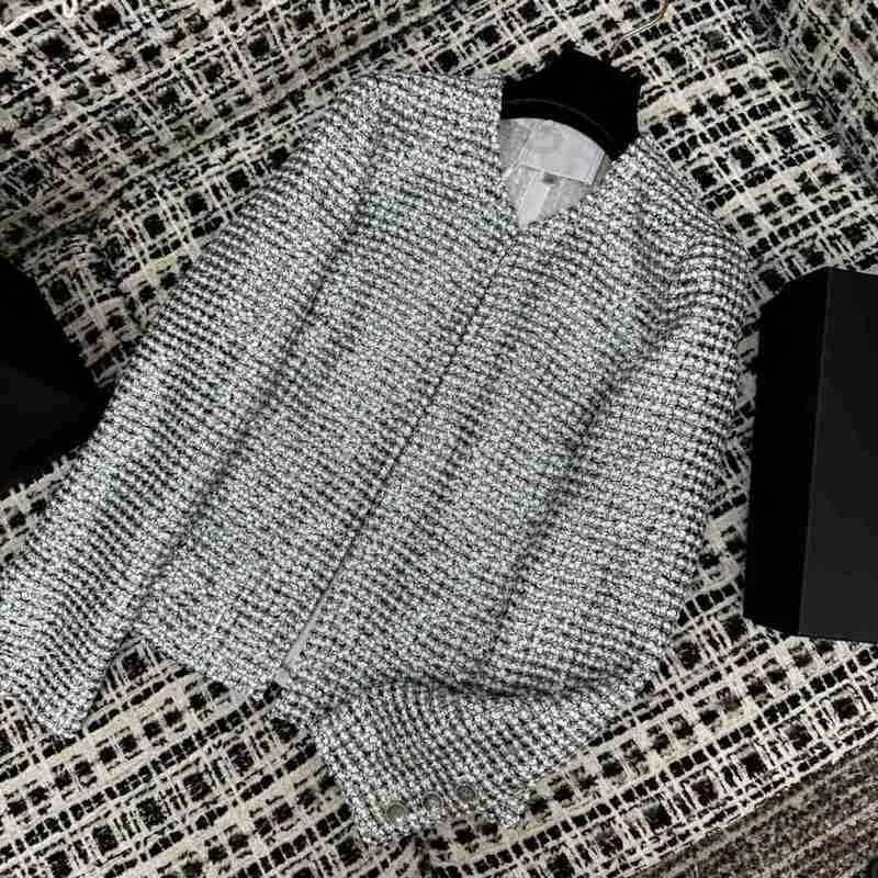 Giacche da donna firmate Inizio primavera e autunno 2023 Nanyou Xiaoxiangfeng Industria pesante Perlescenti Paillettes Tessitura Tweed grezzo Cappotto versatile Ragazza 1Y49