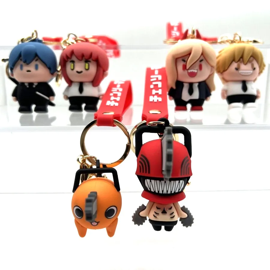 Chairraw Man Pochita Keychain Anime japonês Charme Pochita Devil Marchma Bag da bolsa da escola Pingente 6 estilos Fast Ship