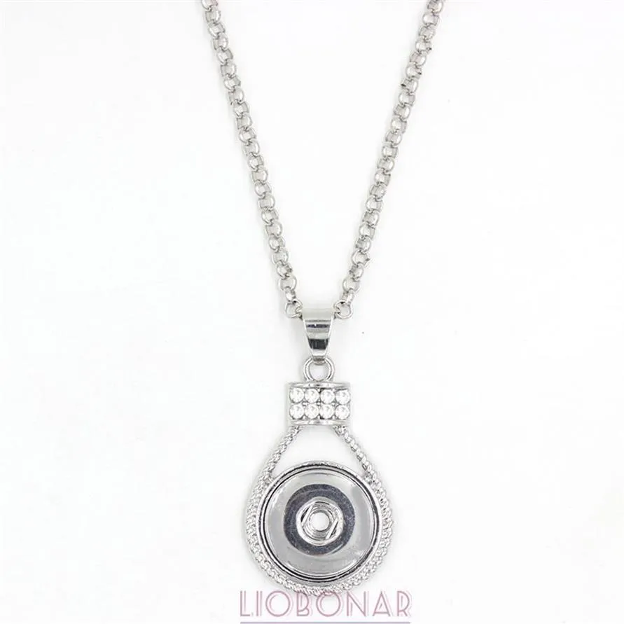 Joias de pressão inteiras intercambiáveis, pingentes de cristal, colar com botões de pressão de 18 mm, joias, bijuterias, collier195d