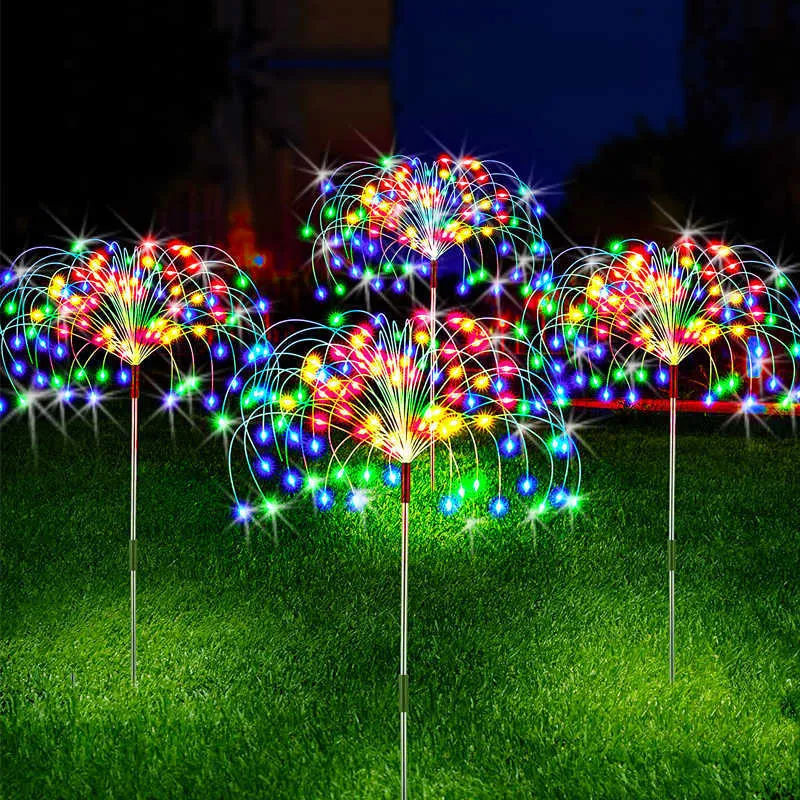 Neuheit, die Solar-LED-Feuerwerk-Lichterkette im Freiengarten-Dekoration-Rasen-Weg-Lichter für Patio-Yard-Party-Weihnachtshochzeits-Dekor P230403 beleuchtet