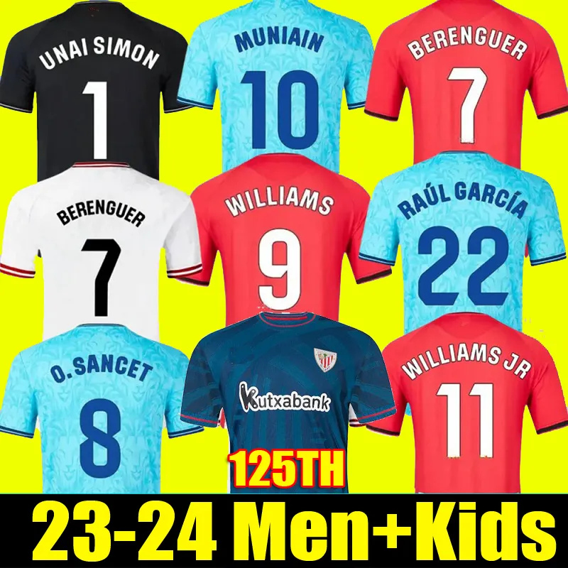 2023 2024 Bilbao Club Futbol Formaları 23 24 Atletik Aduriz Guruzeta Williams Muniain Paredes Berenguer Ander O. Sancet Futbol Erkek Çocuklar Gömlek 125. Yıldönümü Yılı