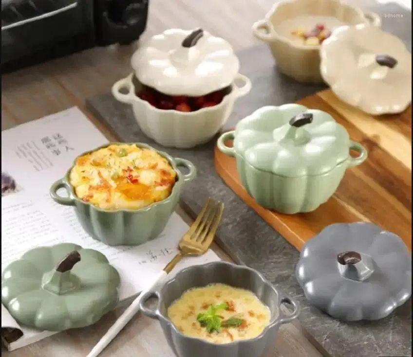 Bowls Nordic Style Pumpkin Bowl Solid Color Ceramic Salad El Restaurant Cake Dessert Home Kitchen Creative Tableware