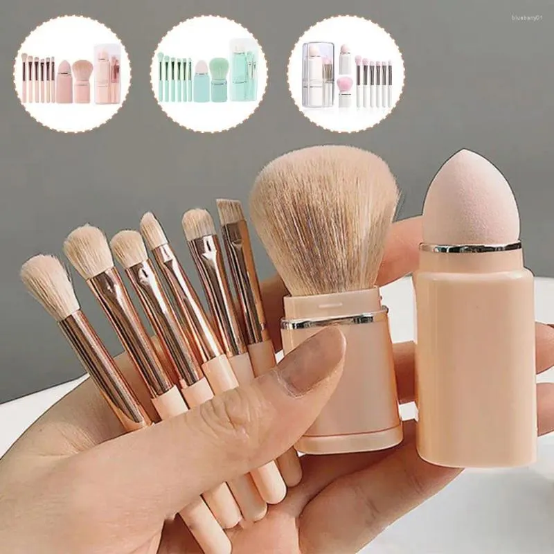 Retractable Brush For Travel Makeup - 8 In 1 Travel Loose Powder