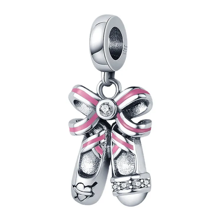 925 Sterling Silber New Fashion Charm für Frauen Charms Perlen, funkelnde runde Ohrringe, Bär Charm Anhänger, kompatibles Pandora Armband, Perlen