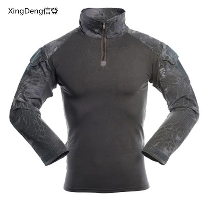 T-shirts pour hommes XingDeng Disguiser militaire hommes T-Shirt à manches longues armée Camouflage Combat Tee chemise tactique CS vêtements confortables