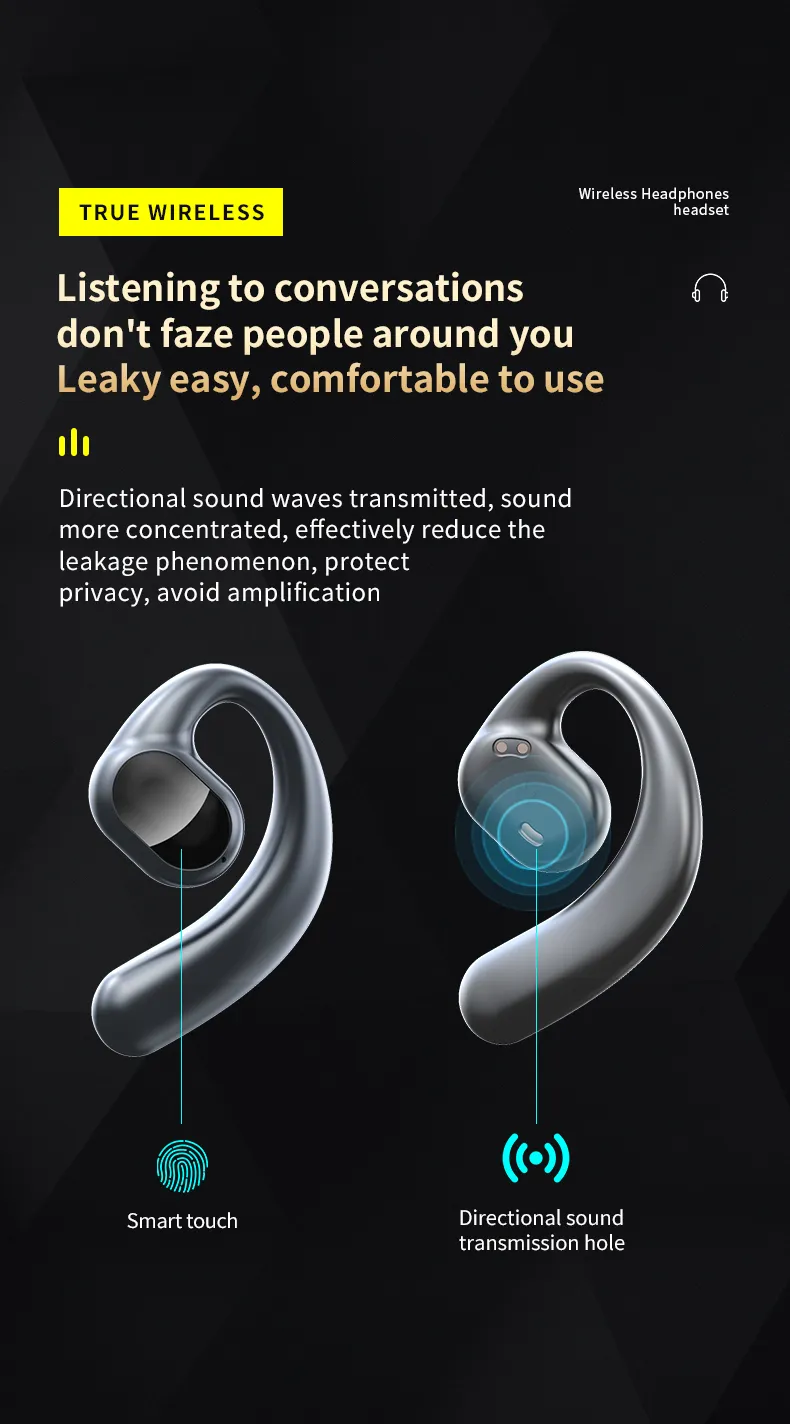 Wireless Earbuds TWS GT01 Bluetooth Headphones LED Display Touch sports Earphones Cheap type-c handsfree Ear Hook Headset audifonos