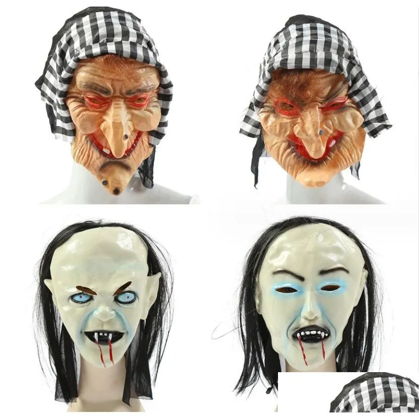 Party Masks Halloween Horror Witch Mask Scary Black Shawl Sile Cosplay Devil Drop Delivery Home Garden Festive Supplies DHGU DHSX6