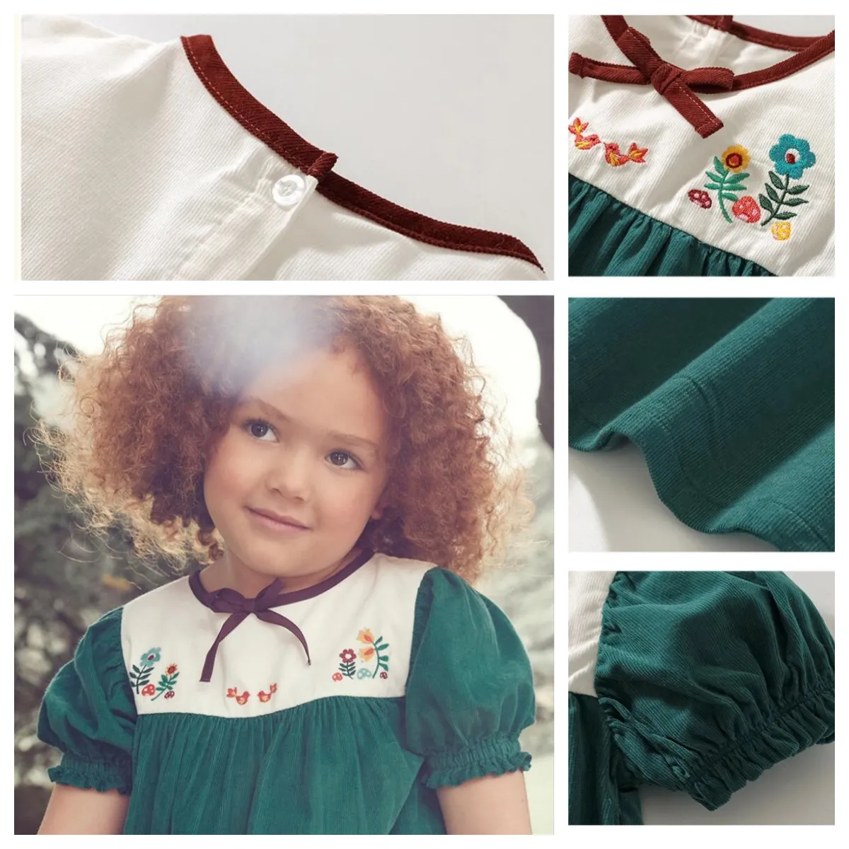 Family Matching Outfits Winter Christmas Sibling Boutique Dresses Solid Smocked Woven Tree Children Clothes