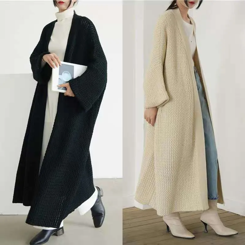 Grecerelle Cardigan Long En Tricot Pour Femme - Pull Ample Manches Longues Oversize Automne Hiver Printemps