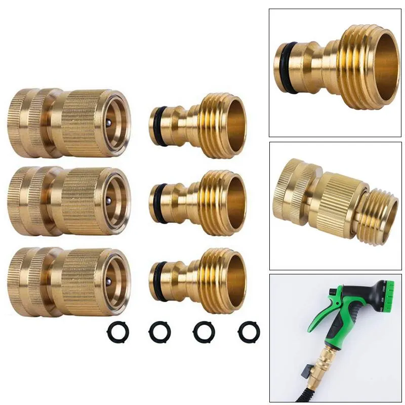Pneumatic Tools Garden Hose Quick Connector Brass End Nozzle Connect KitsPneumatic