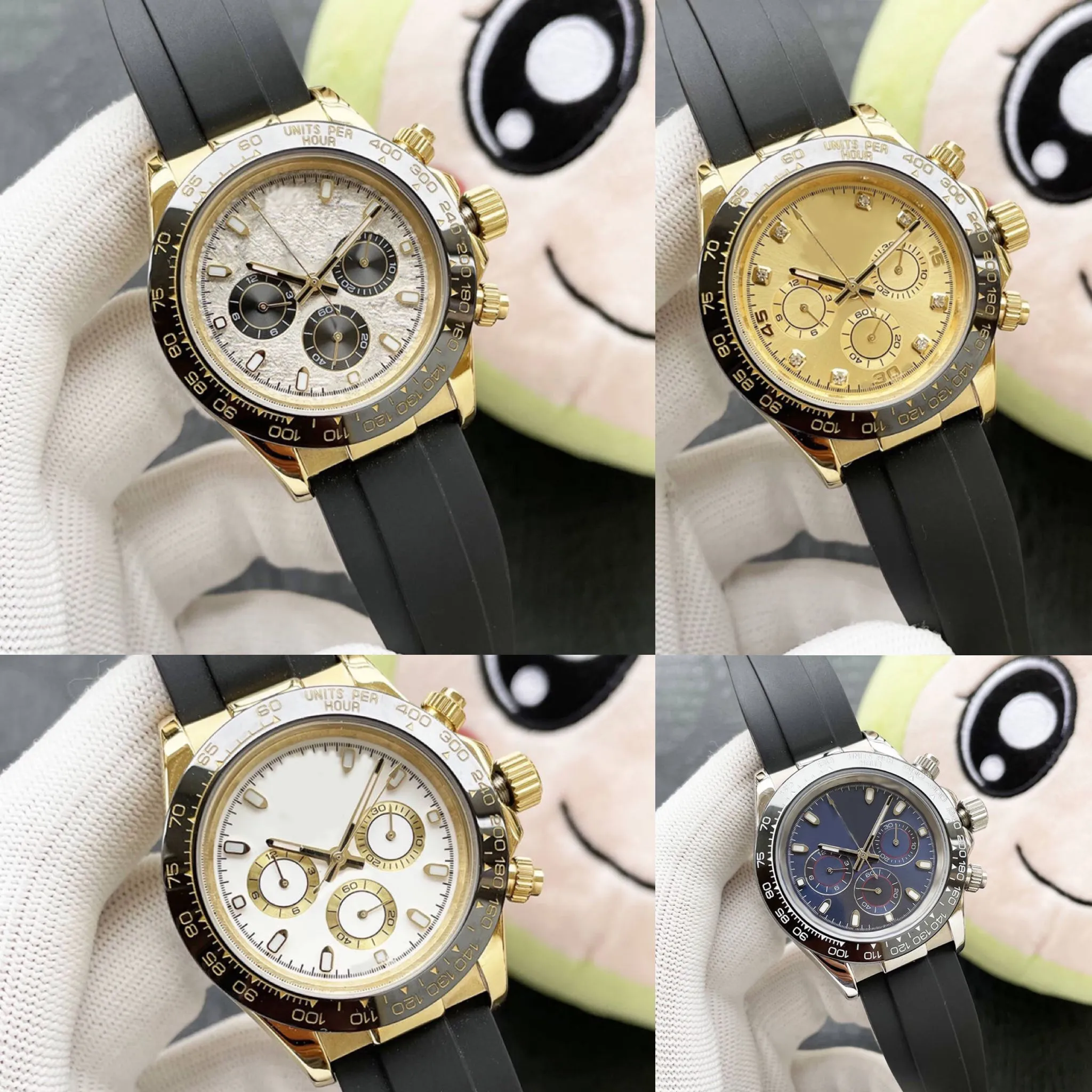 Роскошные мужские часы, дизайнерские часы 40 мм с бриллиантами, мужские керамические синие кольца, кожаные часы с автоматическим механическим механизмом и светящимися водонепроницаемыми дизайнерскими часами
