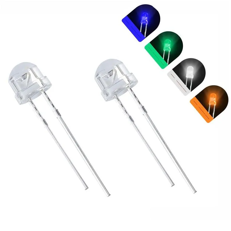 Diode Wholesale 1000Pcs/Lot 5Mm St Hat White Red Blue Green Yellow Tra Bright Leds Kit Led Light Drop Delivery Office School Busines Dho3H