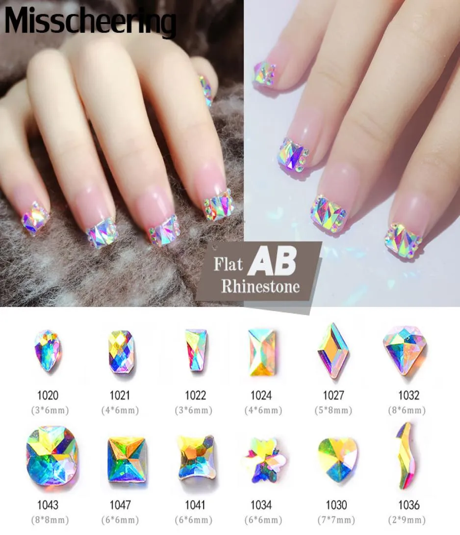 Shiny Crystal Rhinestones For Nails AB Colorful 3D Flatback Glass Gems Smycken Glitter DIY Nail Art Decorations 30 Designs5238055