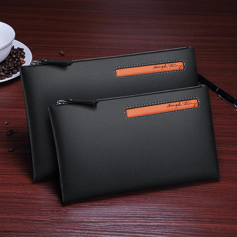 Wallets WILLIAMPOLO Men Clutch Bag Cow Leather Long Purse Money Business Phone Wallet Male Casual Handy Bags