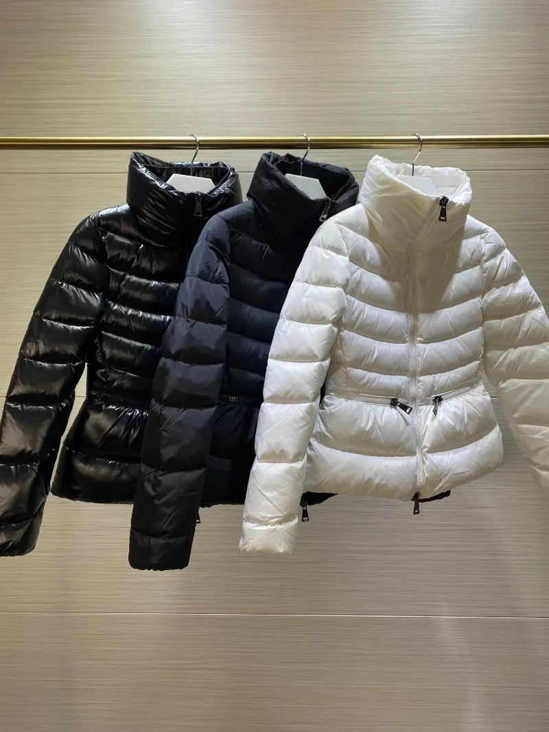 Vintermode Ultra Light Puffer Coat Women Lace Up Warm Casual 90% White Duck Down Fillers Croped Jackets