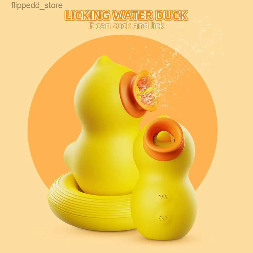 Other Massage Items Duck Vibrator Tongue Licking Vagina Vibratory Suction Cup Silicone Nipple Sucking Sex Toy Machine For Female Adult Toy Products Q231104