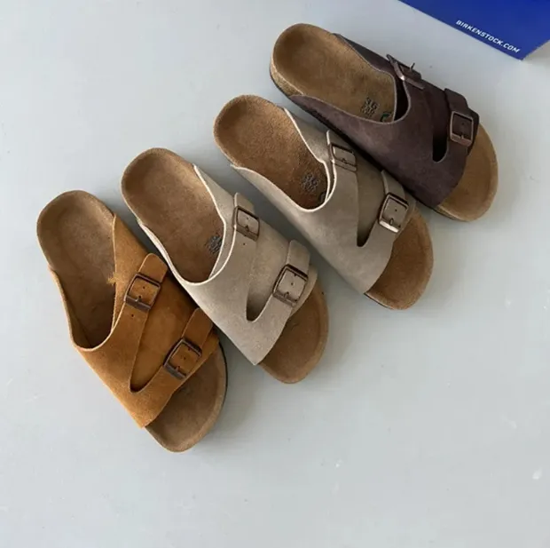 2023 Pantoufles Boston Clogs Arizona Slipper Sandales Designer Summer Cork Diapositives plates Cuir Favorite Beach Clog Big Head Semelle souple Mayari Sandal 35-45