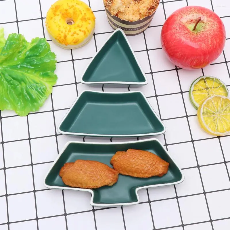 Dinnerware Sets Christmas Tree Shape Candy Snack Camping Cutlery Seasoning Plate Bandejas Para Comida