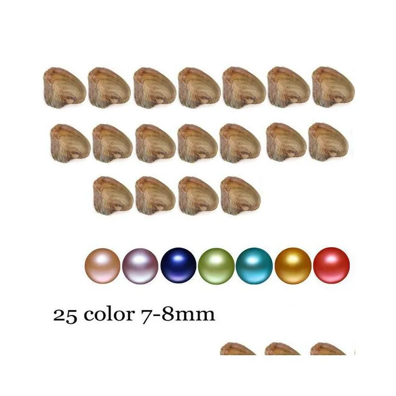 Pearl Akoya Pearl Diy Round 7-8Mm 25 Colors Freshwater Natural Ctured In Fresh Supply Drop Delivery Jewelry Loose Beads Dh3Mp