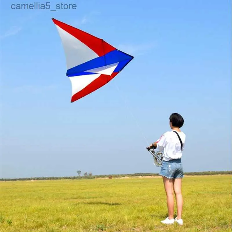 Kite Accessories free shipping breeze wind fly delta kite with kite string reel line chinese kite flying cometa kites for adults weikite factory Q231104