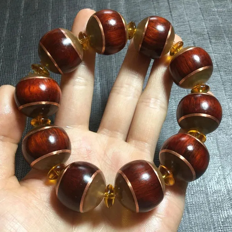 Strang Natürliches Rotes Sandelholz Mosaik Schafe Klaue Armband DIY Wenwan Hand String Glück Für Frauen Männer Rosenkranz Tibetischen Schmuck