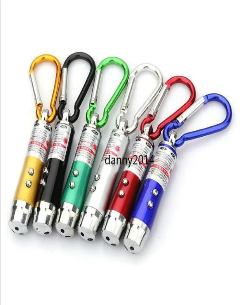 Portable Mini KeyChain 3 In1 Laser Pointer ficklampor LED CLIMBER HOOK Keyring ficklampa Torches UV Violet Lighting Money Detec8307779