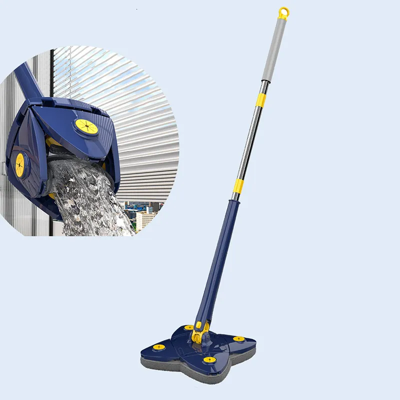 MOPS Najnowszy mop wytłaczania 360 ° z regulowanym czterokrotnym czyszczeniem czterokrotnego czyszczenia podłogowego używanego do czyszczenia domu i czyszczenia gospodarstw domowych 230404