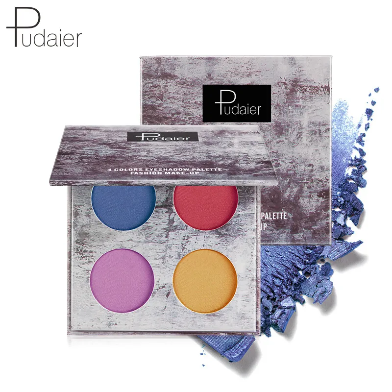 Palette di ombretti opachi perlati con paillettes color terra quad eyeshadow