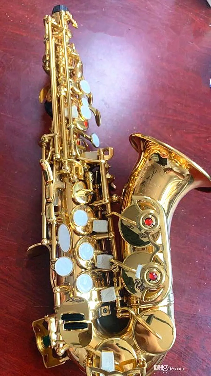 Nouveau Saxophone Soprano Instrument professionnel Saxophone incurvé de haute qualité W-010 saxo en laiton doré avec étui