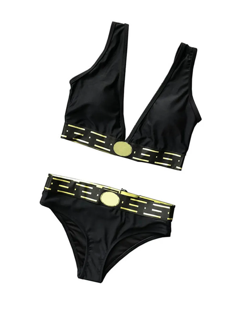 Menas de banho feminina Sexy Women Bikini Swimwear Letter Duas peças conjuntos de roupas de banho de banho de banho de praia de praia de praia feminina S-xl 02