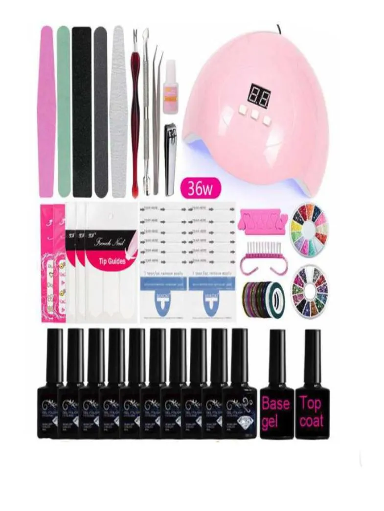 Set manicure Kit per unghie con lampada per unghie a LED 24w36w Trapano per unghie Kit smalto per unghie Set di strumenti per nail art in acrilico1380420