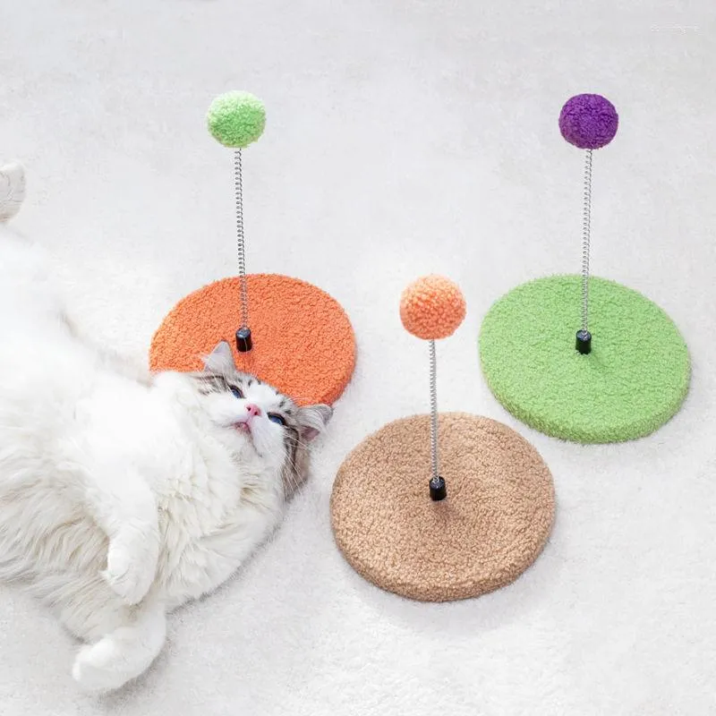 Toys de gato brinquedo de arranhões 2 em 1 interativo para montagem em parede de piso interno Bola de tábua de riscos de gatinho de parede de piso