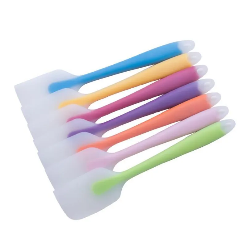 Bake Gadget Silicone Kitchen Accessories Soft Seamless Spatula Butter Cream Scraper Brush Baking Maker 6Colors LL