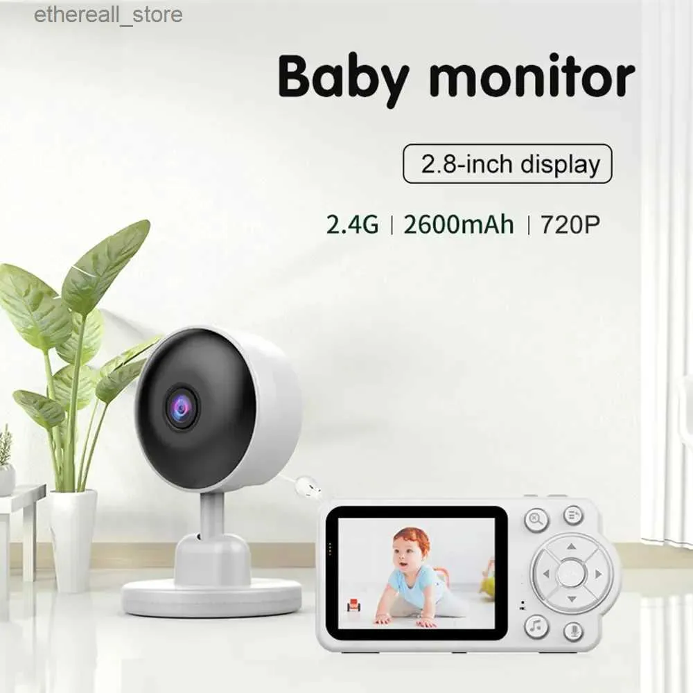 Babyphones Babyphone Wireless Indoor 2,8 Zoll Überwachungsvideo Zwei-Wege-Audio Nachtsicht Smart Baby Kamera Sicherheitsschutz Q231104