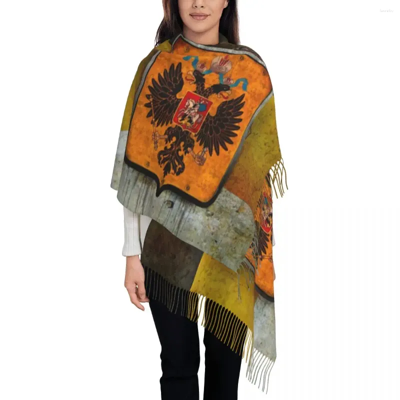 Schals Vintage Grunge Russisches Reich Quaste Schal Frauen Weiche Flagge Russlands Mantel Arme Tücher Wraps Damen Winter