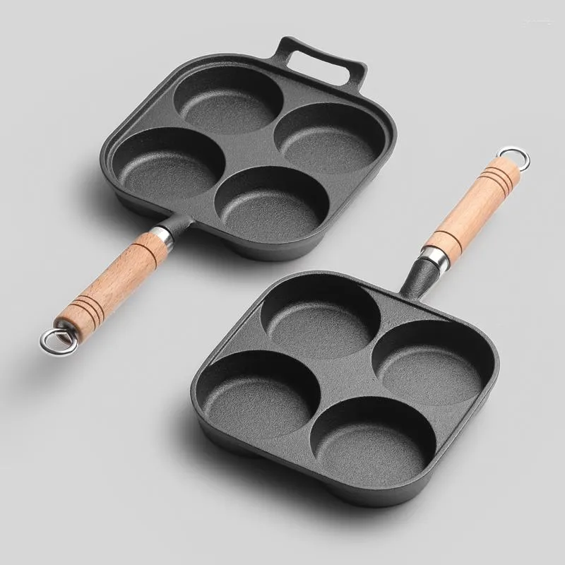 Baking Moulds Fried Egg Pan Cast Iron Four-hole Dumpling Burger Machine Cake Mold Non-stick