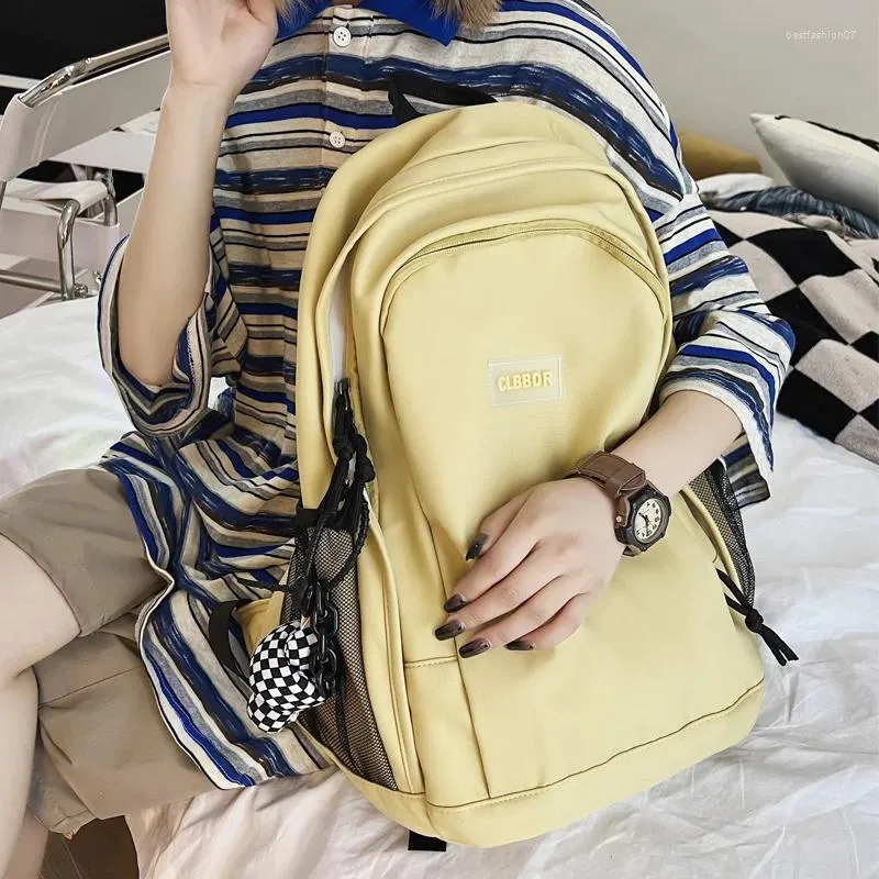 Torby szkolne dcimor solidny kolor nylonowy plecak żeńska duża pojemność Wodoodporna torba podróżna college dziewczęta big szkolne preppy Bookbag