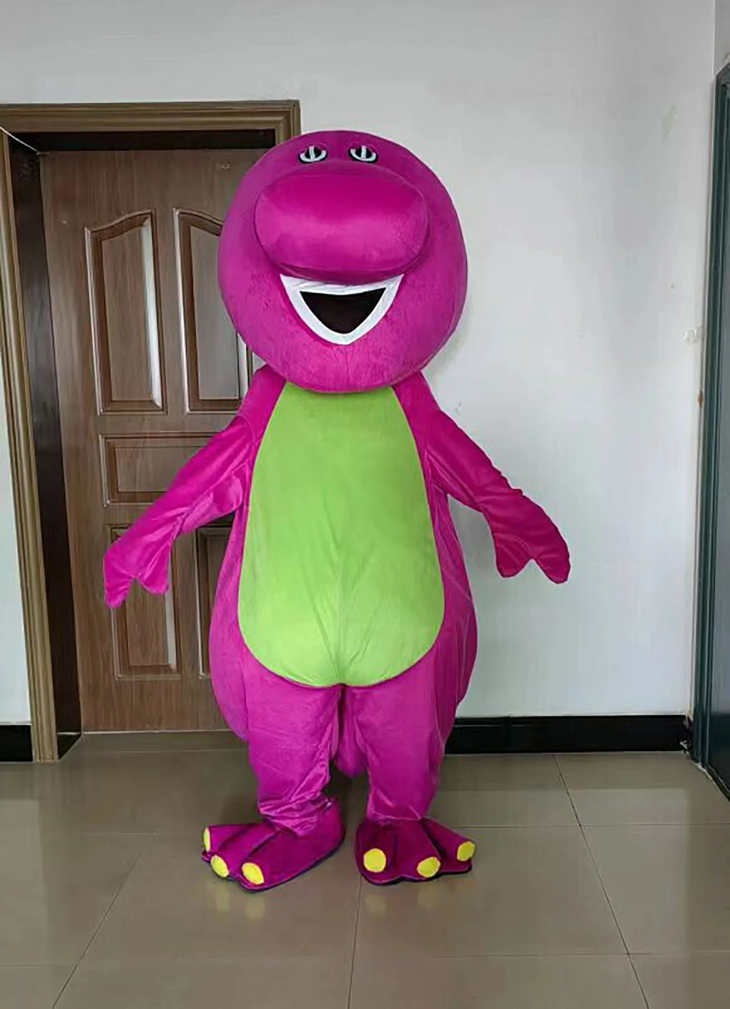 Costume de mascotte Barney le dinosaure pour Halloween et noël, tenue de fête pour adulte