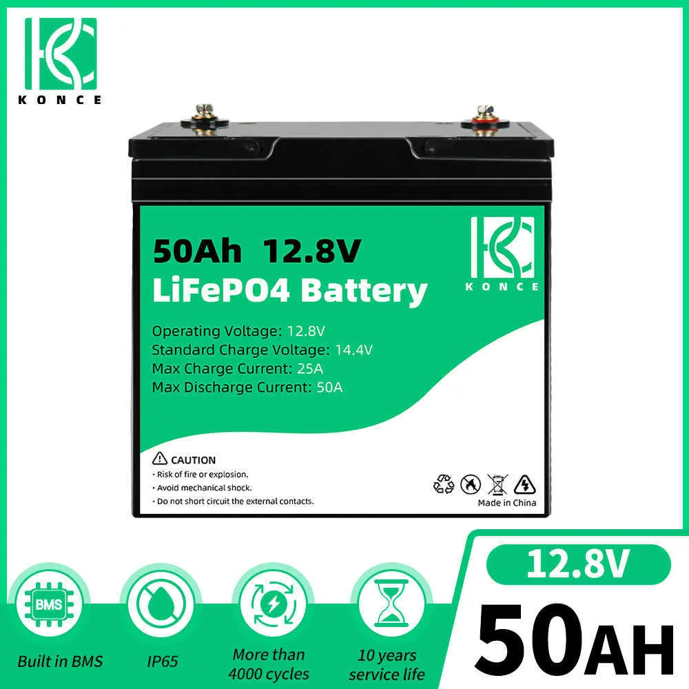 12V 50AH LIFEPO4 Batterij Pack Grade A Lithium Iron Phosphate Deep Cycle ingebouwde BMS voor RV EV Off Grid Golf Carts Solar System