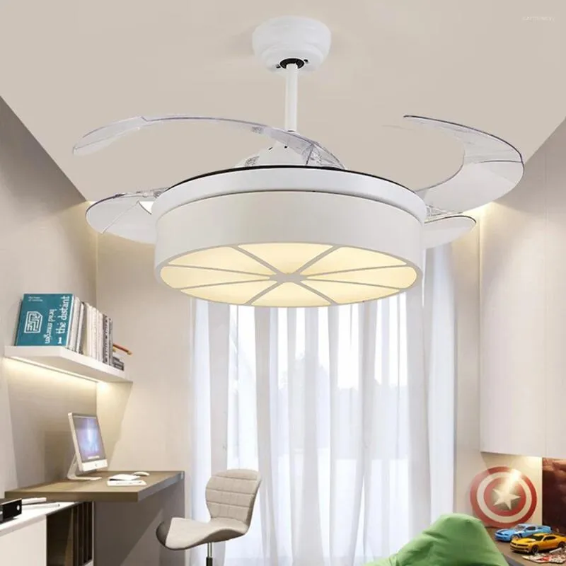 Led Ceiling Fan Pendant Lamp Light Chandelier Children's 42 Inch With Remote Control Cartoon Suspension Boys' Lighting Bedroom