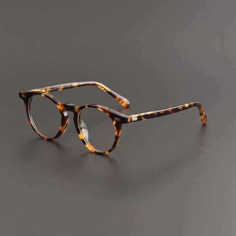 2023 Moda Tasarımcısı Yeni güneş gözlükleri Japon el yapımı plaka gözlük kişilik trendi büyük çerçeve düz yüz miyopi gözlüklerle eşleştirilebilir