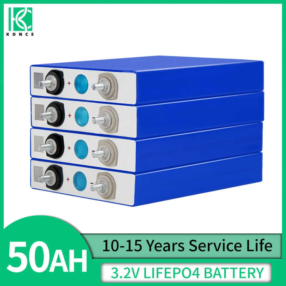 3.2V 50AH LIFEPO4 Bateria recarregável por fosfato de lítio fosfato Battery Pacac Cells para 12V 24V Sistema de armazenamento de energia solar RV 48V